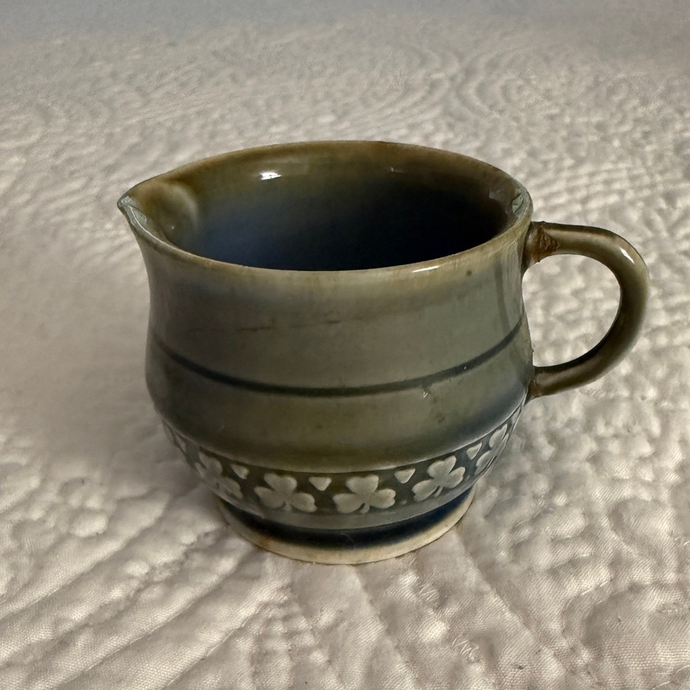 Wade‎ Ireland Creamer Pitcher Vintage Blue Green Shamrock Irish Porcelain Small